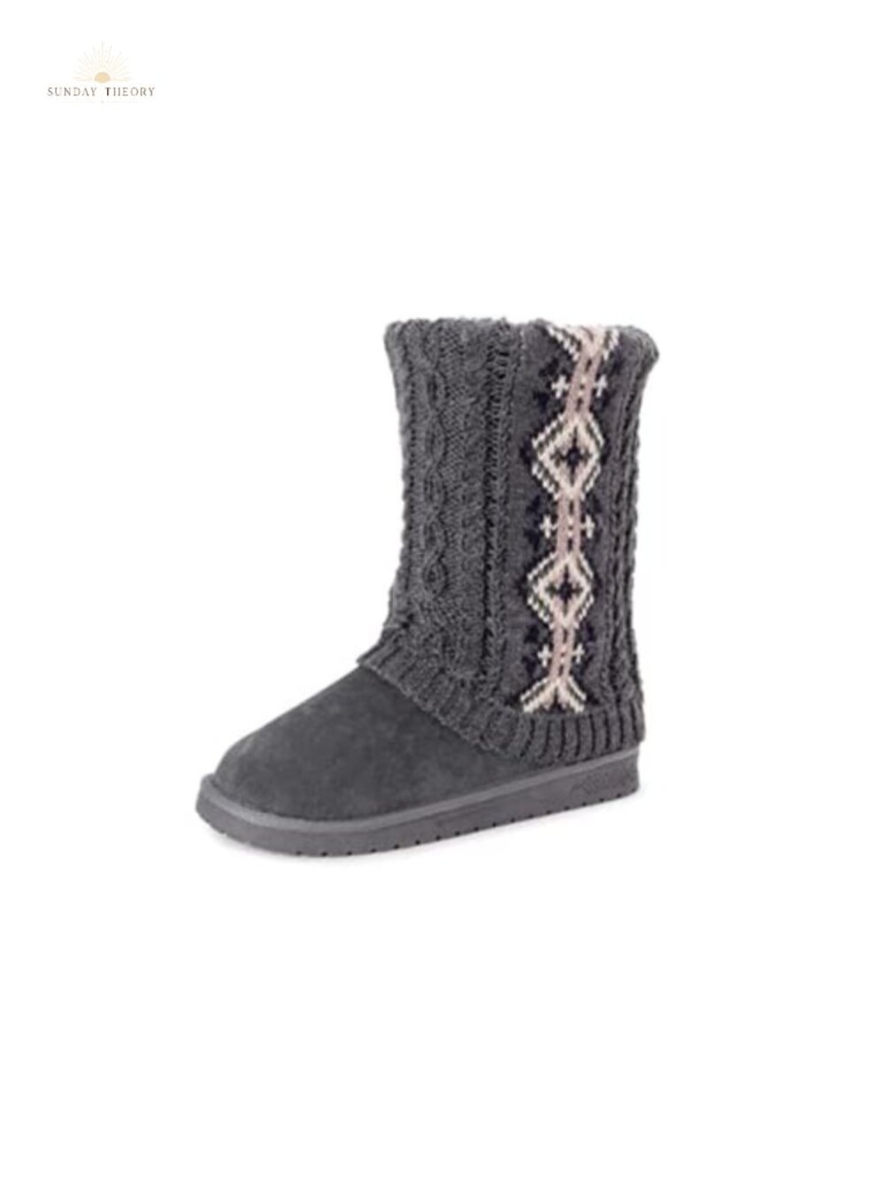 Faux Suede Mid-Calf Pull-On Boots with Faux Fur Lining